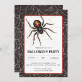 Invitation Fête d'Halloween de veuve noire Spider (Devant / Derrière)