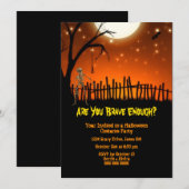 Invitation Fête d'Halloween déplaisante et effrayante (Devant / Derrière)