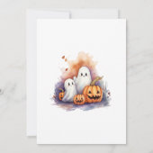 Invitation Fête d'Halloween des Citrouilles d'aquarelle (Dos)