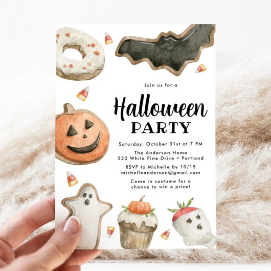Invitation Fête d'Halloween des douceurs