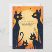 Invitation Fête d'Halloween des Grands Chats Noirs (Devant)