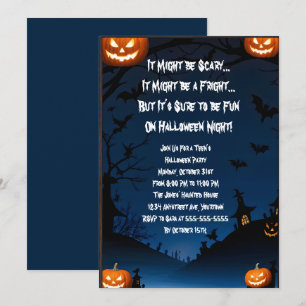 Invitation Fête d'Halloween des Jacks dans les Coins