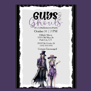 Invitation Fête d'Halloween des mecs et des goules