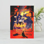 Invitation Fête d'Halloween des sorcières, chaudron d'art, va (Debout devant)