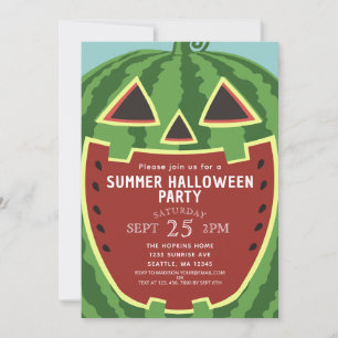 Invitation Fête d'Halloween d'été Citrouille Jack-o-Lantern p
