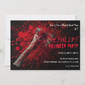 Invitation Fête d'Halloween d'horreur terrifiante à la hache (Devant)