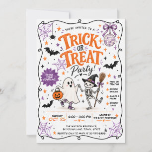 Invitation Fête d'Halloween Disco Trick or Treat Dessinée à l
