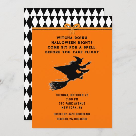 Invitation Fête d'Halloween drôle (Devant / Derrière)