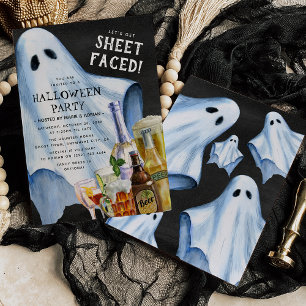 Invitation Fête d'Halloween drôle pour adultes avec fantôme e