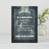 Invitation Fête d'Halloween du cimetière éffrayant (Debout devant)