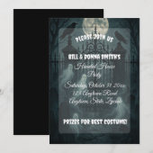 Invitation Fête d'Halloween du cimetière éffrayant (Devant / Derrière)