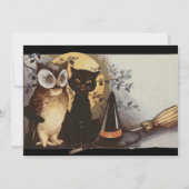 Invitation Fête d'Halloween du hibou Vintage personnalisable (Dos)