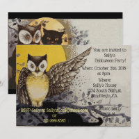 Fête d'Halloween du hibou Vintage personnalisable