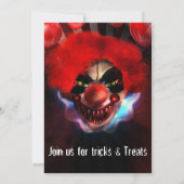 Invitation Fête d'Halloween du tueur déplaisant (Dos)