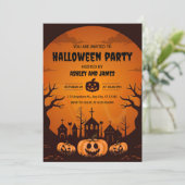 Invitation Fête d'Halloween effrayant (Debout devant)