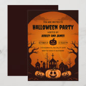 Invitation Fête d'Halloween effrayant (Devant / Derrière)