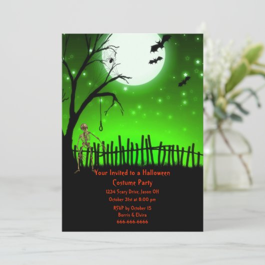 Invitation Fête d'Halloween effrayant (Debout devant)