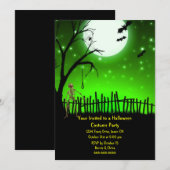 Invitation Fête d'Halloween effrayant (Devant / Derrière)