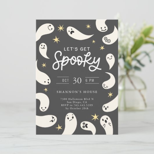 Invitation Fête d'Halloween éffrayant (Debout devant)