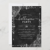 Invitation Fête d'Halloween Éffrayant foncé Rose (Devant)