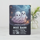 Invitation Fête d'Halloween éffrayant Ghost Town (Debout devant)