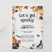 Invitation Fête d'Halloween Éffrayante (Devant / Derrière)