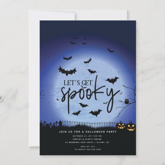 Invitation Fête d'Halloween Éffrayante (Devant)