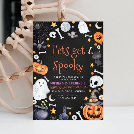 Invitation Fête d'Halloween Éffrayante Anniversaire