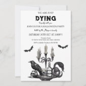 Invitation Fête d'Halloween éffrayante - Corbeau, crâne et ch (Devant)