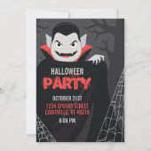 Invitation Fête d'Halloween effrayante Dracula Vampire (Devant)