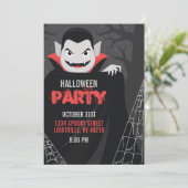 Invitation Fête d'Halloween effrayante Dracula Vampire (Debout devant)