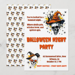 Invitation Fête d'Halloween éffrayante et colorée