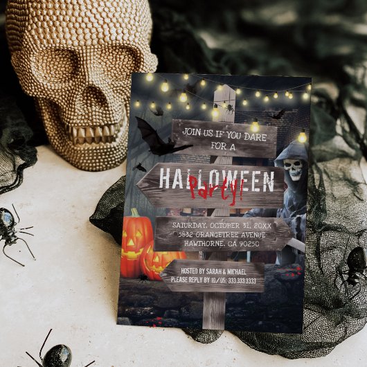 Invitation Fête d'Halloween effrayante et hantée