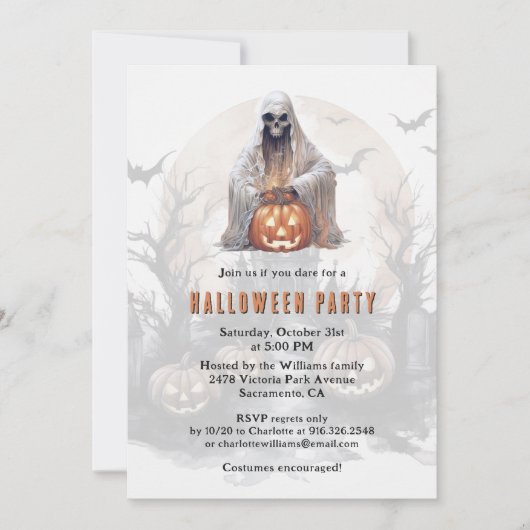 Invitation Fête d'Halloween Éffrayante Jack-O-Lantern (Devant)