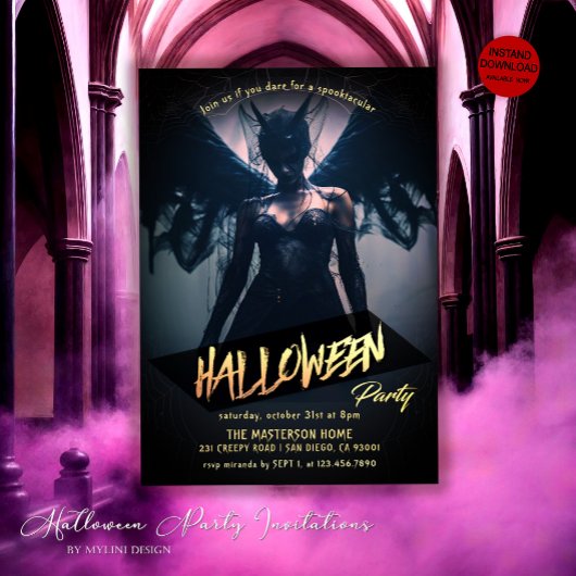 Invitation Fête d'Halloween éffrayante pour adultes