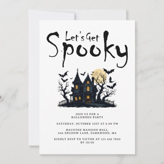 Invitation Fête d'Halloween Éffrayante pour adultes (Devant)