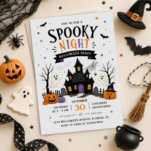 Invitation Fête d'Halloween effrayante pour enfants mignons