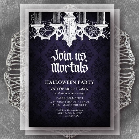 Invitation Fête d'Halloween Élégant Gothique