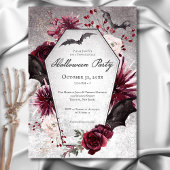 Invitation Fête d'Halloween en Bourgogne rustique et café noi