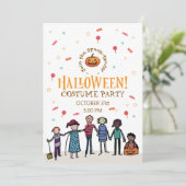 Invitation Fête d'Halloween en classe | Conception Enfants Mi (Debout devant)