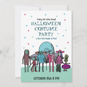 Invitation Fête d'Halloween en costume d'alien   Amusement sp