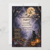 Invitation Fête d'Halloween en forêt effrayante (Devant)