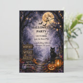 Invitation Fête d'Halloween en forêt effrayante (Debout devant)