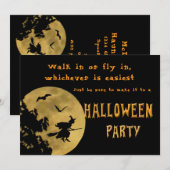 Invitation Fête d'Halloween entrer ou entrer (Devant / Derrière)