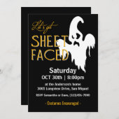 Invitation Fête d'Halloween face à la feuille (Devant / Derrière)