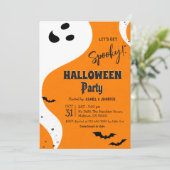 Invitation Fête d'Halloween Fantôme, devenons effrayants, Cha (Debout devant)
