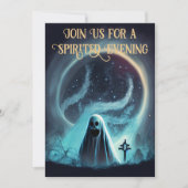 Invitation Fête d'Halloween fantôme d'horreur (Devant)