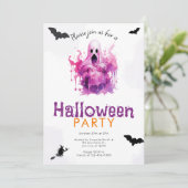Invitation Fête d'Halloween fantôme effrayante et Déplaisante (Debout devant)