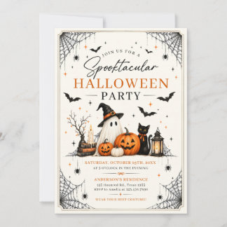 Invitation Fête d'Halloween Fantôme Extraordinaire
