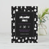 Invitation fête d'halloween fantôme mignon (Debout devant)